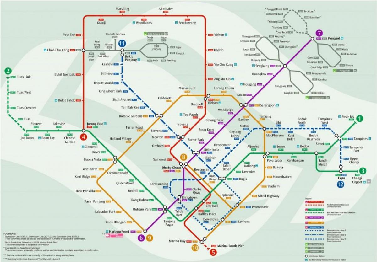 mapa mrt station v Singapur