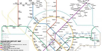 Singapur mrt systém mapě
