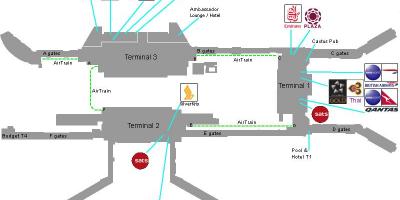 Mapa Singapur letiště