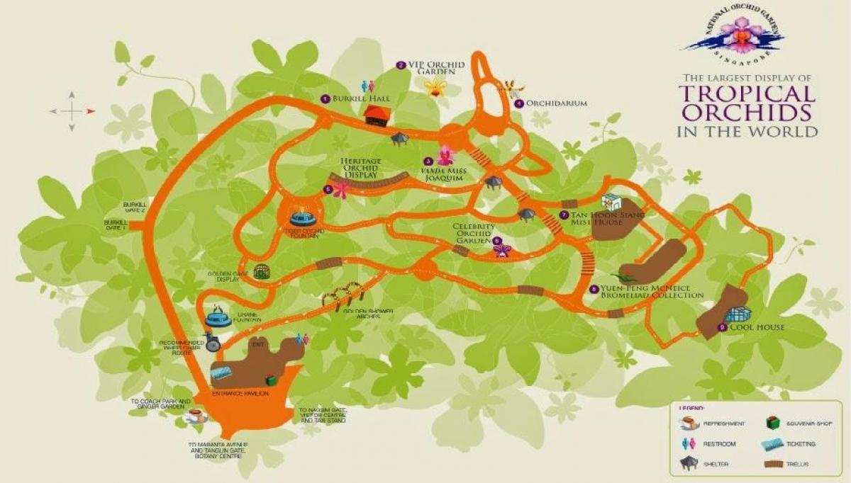 Singapore botanic gardens mapě