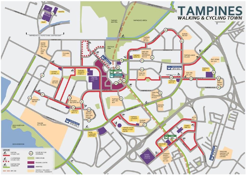 mapa cyklistické Singapuru