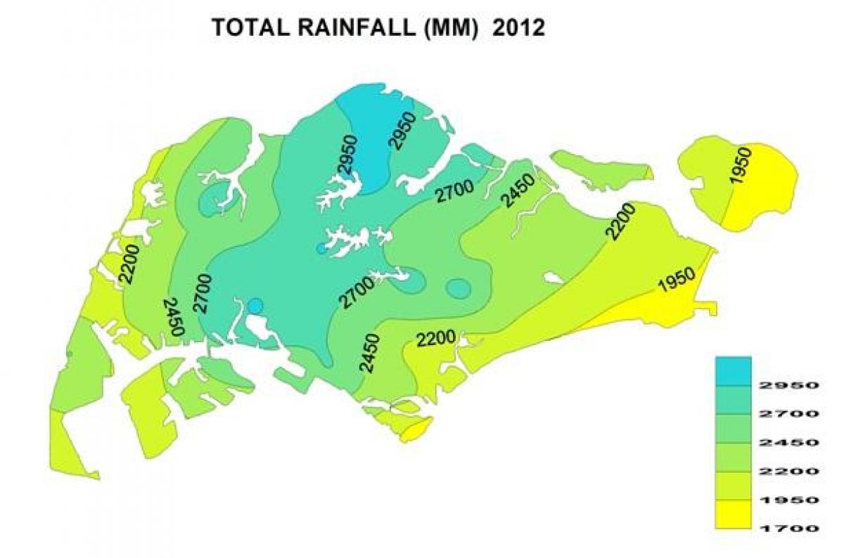 Singapur déšť mapě