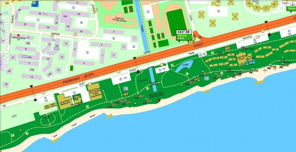 mapa east cost park