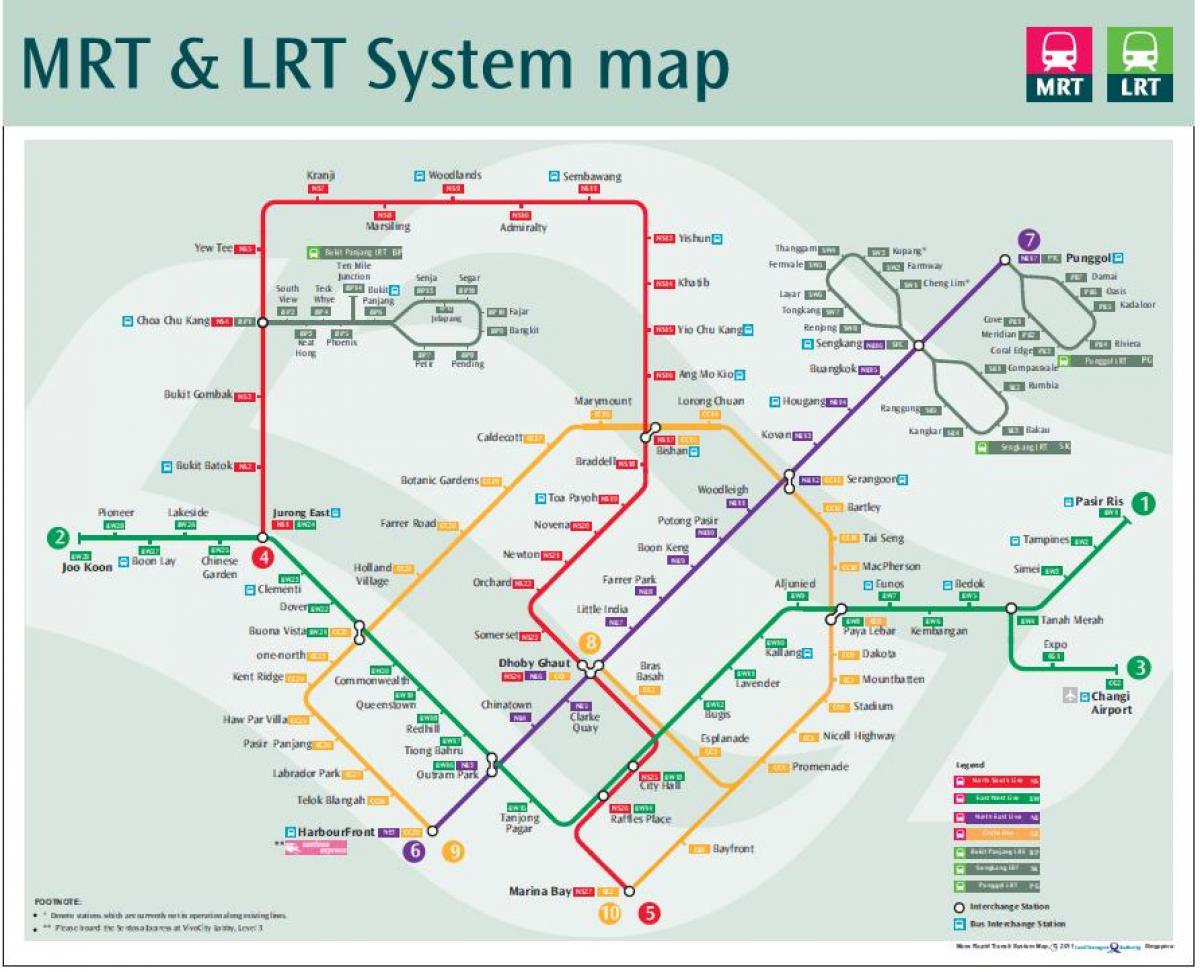 lrt mapa trasy Singapur