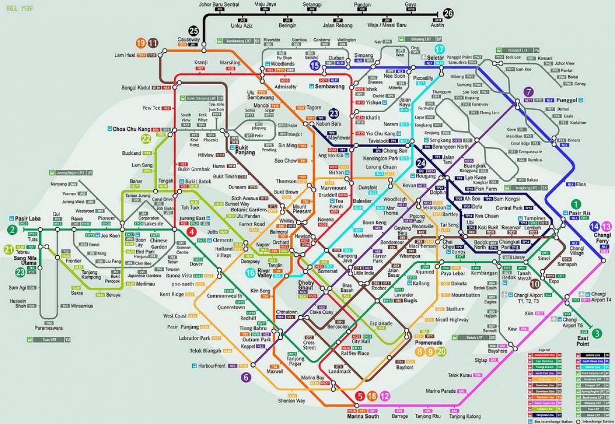 lrt mapa Singapuru