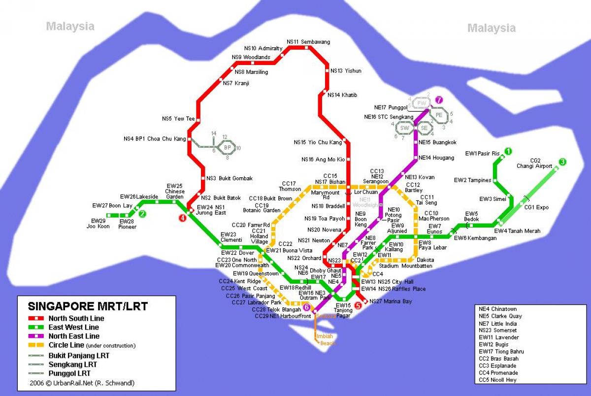 mrt station v Singapur mapa