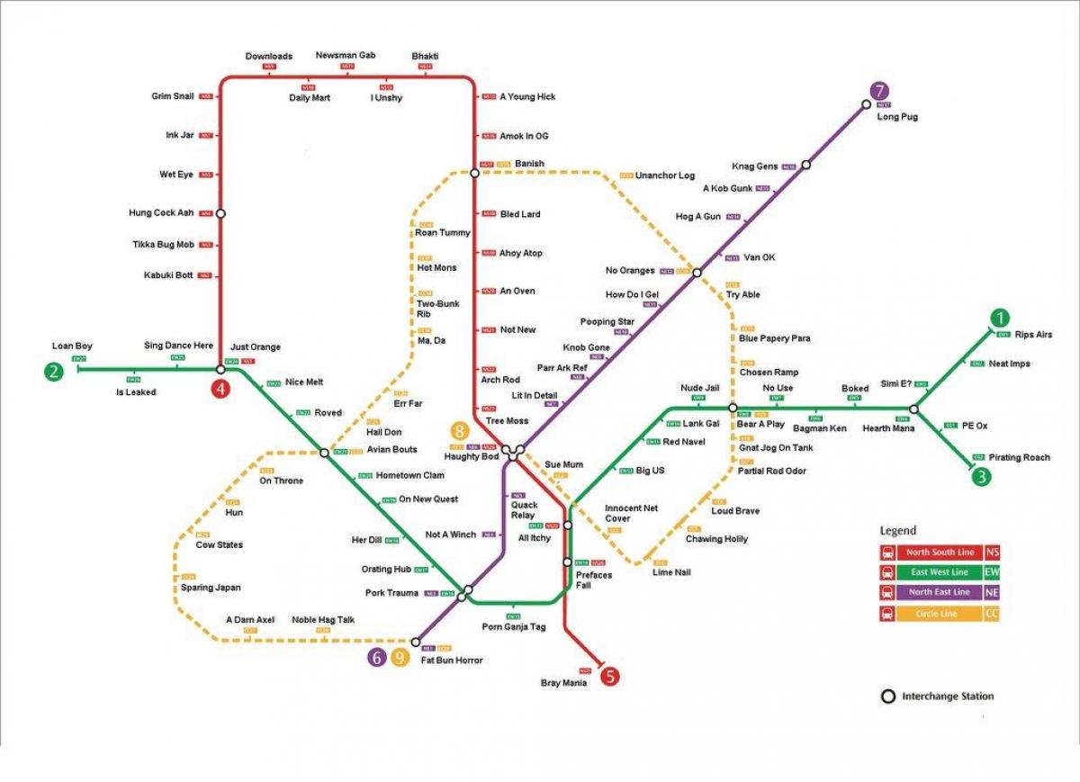 Singapur mrt station mapa