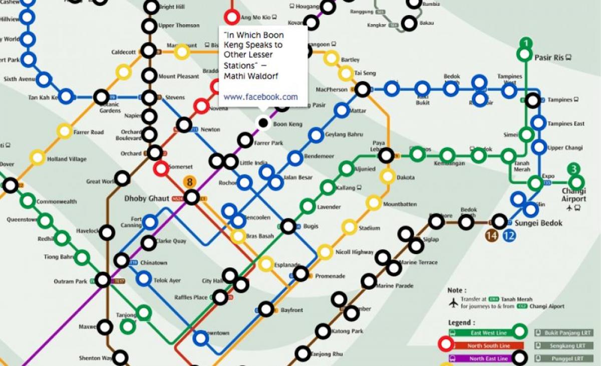 mrt vlakového mapu Singapur