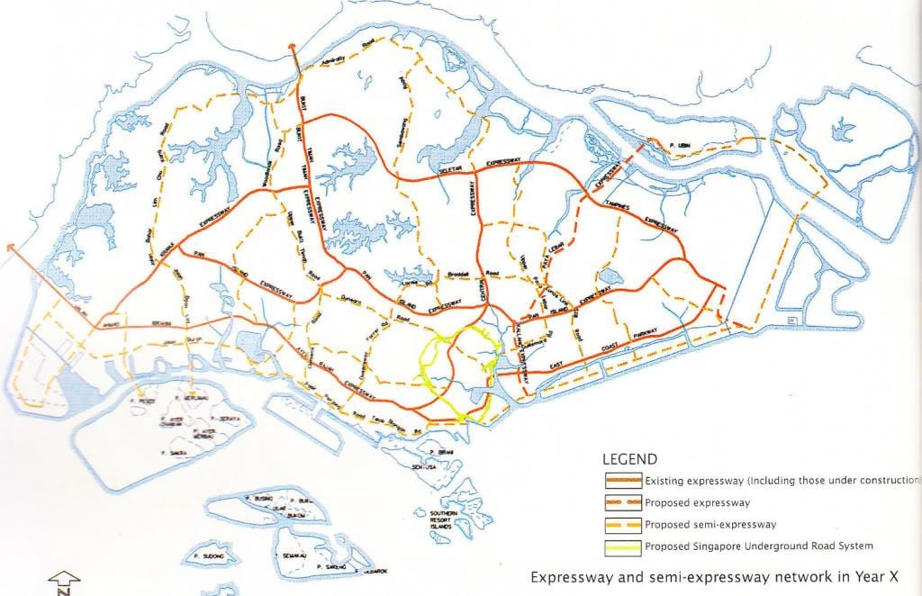 Singapur dálnici mapě