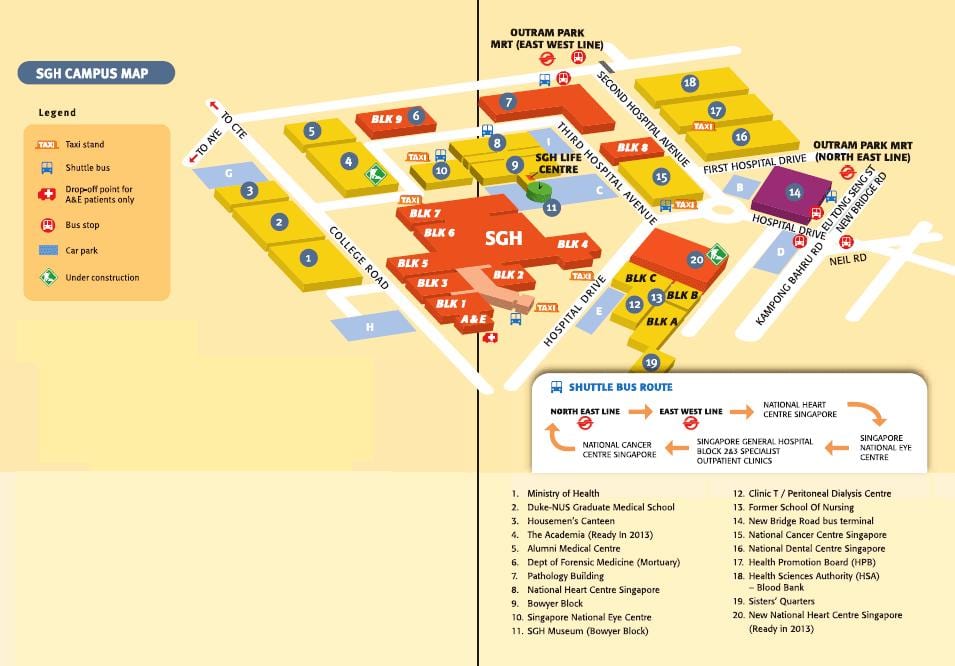 Singapore General Hospital mapě