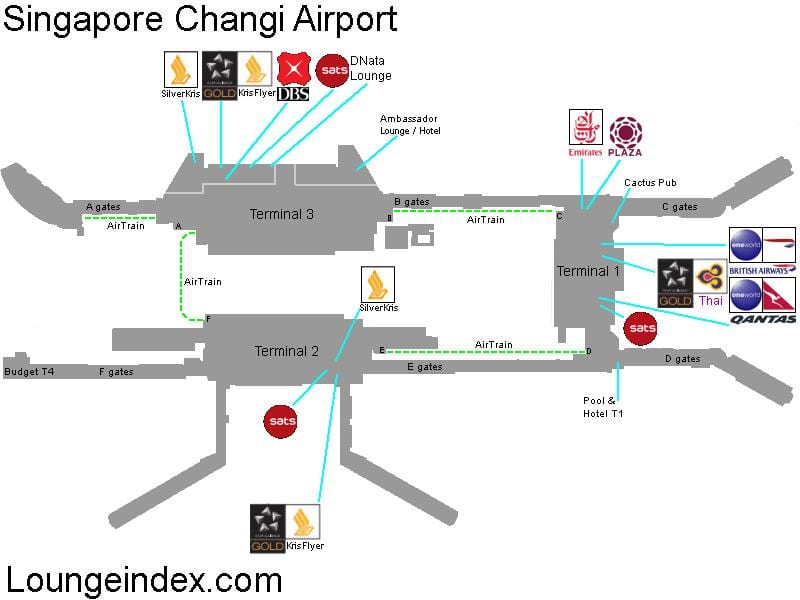 mapa Singapur letiště