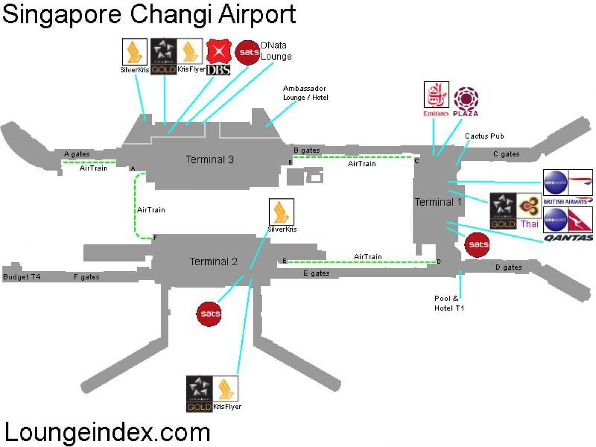 mapa Singapur letiště