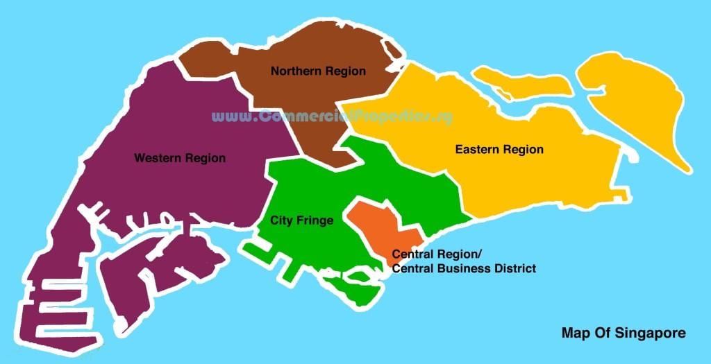 mapa Singapuru okolí