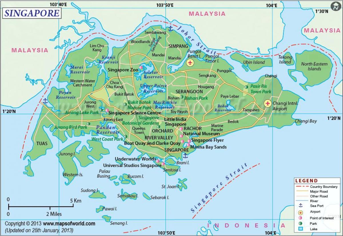 Singapur umístění na mapě