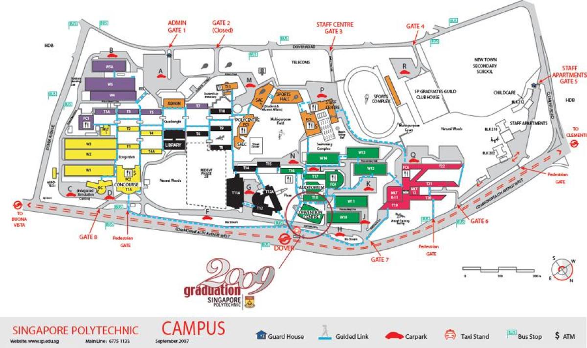 mapa Singapuru Polytechnice