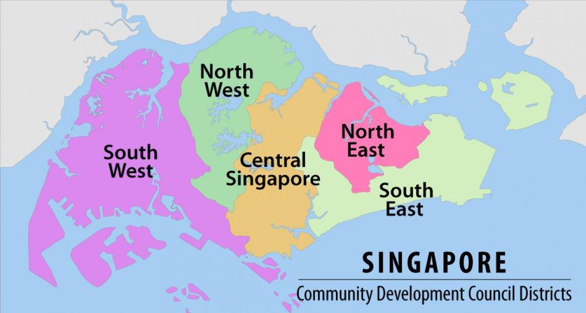mapa Singapuru regionu