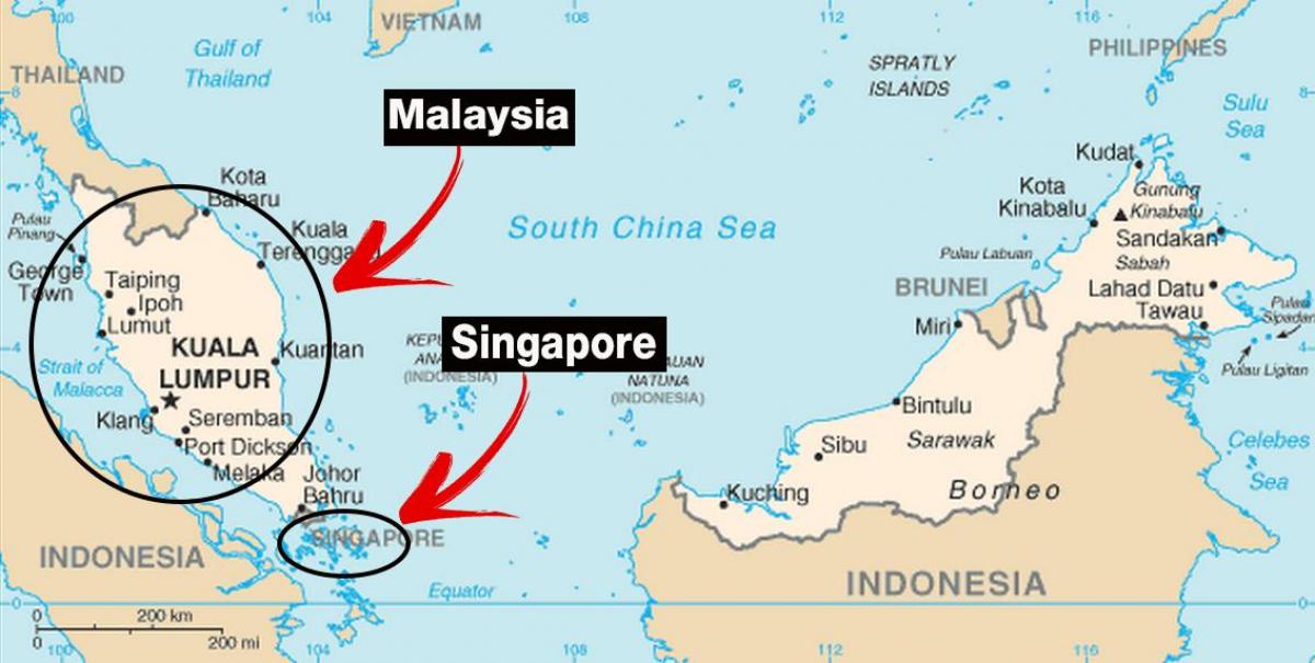 Singapur mapa světa