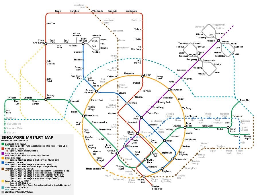 Singapur smrt mapě