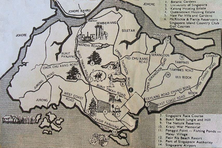stará mapa Singapuru