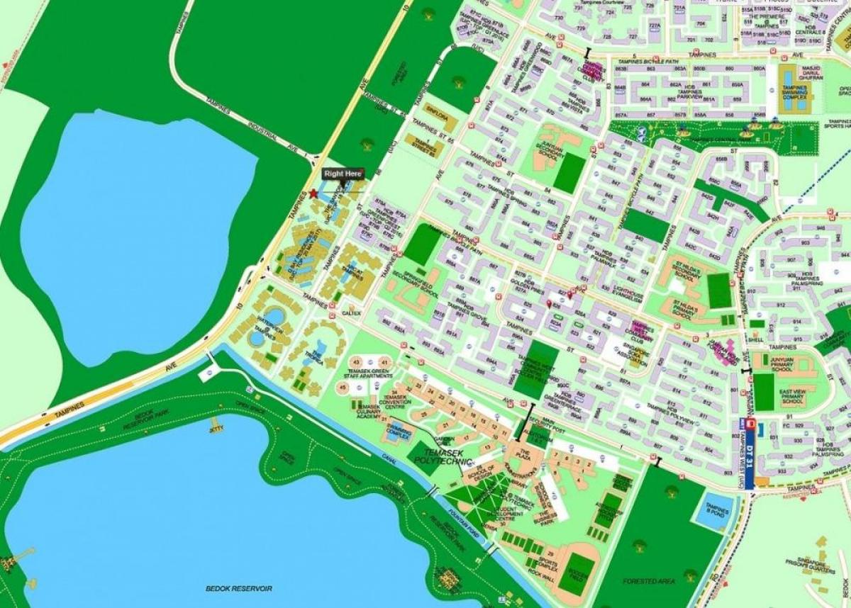mapa tampines, Singapur