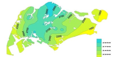 Singapur déšť mapě