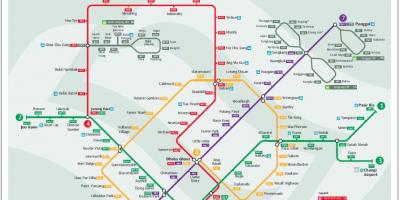 Lrt mapa trasy Singapur