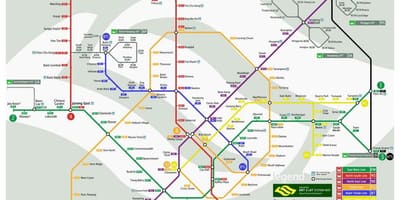 Singapur mrt line mapy