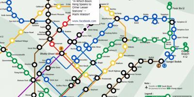 Mrt vlakového mapu Singapur