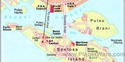 Mapa Singapuru turistických atrakcí