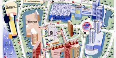 Centrální Obchodní Čtvrti Singapuru Mapě