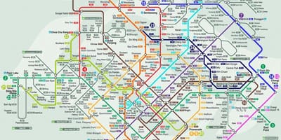 Mapa Singapuru dopravy