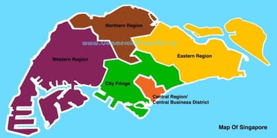 Mapa Singapuru okolí