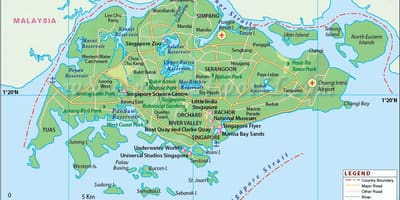 Singapur umístění na mapě