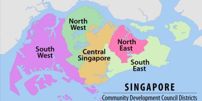 Mapa Singapuru regionu