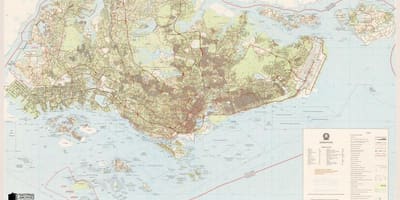Mapa Singapuru topografické
