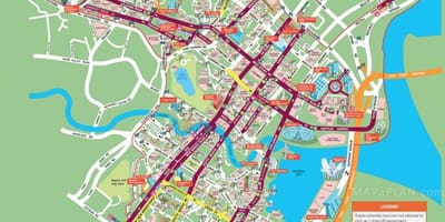 Singapur turistických míst mapě