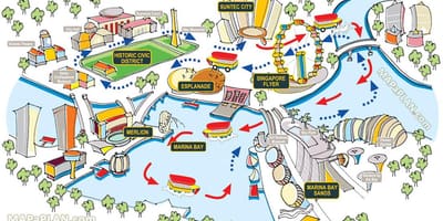 Singapur mapa pro turisty